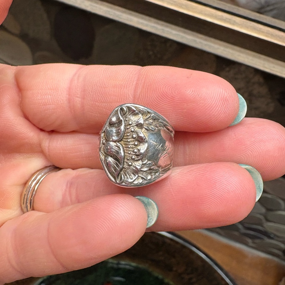 Sterling Silver Vintage Spoon Ring size 5 - Picture 13 of 15